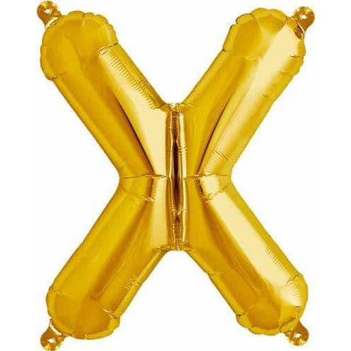 Gold Letter X Air Filled Balloons