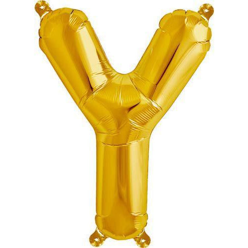 Gold Letter Y Air Filled Balloons