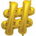 Gold Hashtag Air Filled Balloons