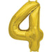 Gold Number 4 Air Filled Balloons