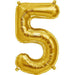 Gold Number 5 Air Filled Balloons