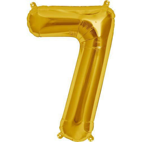 Gold Number 7 Air Filled Balloons