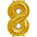 Gold Number 8 Air Filled Balloons