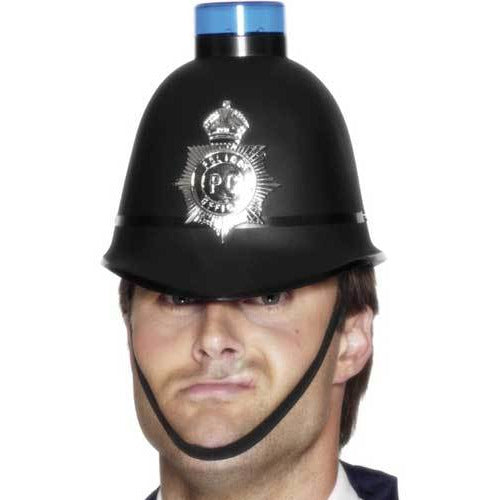 Police Helmet with Flashing Siren