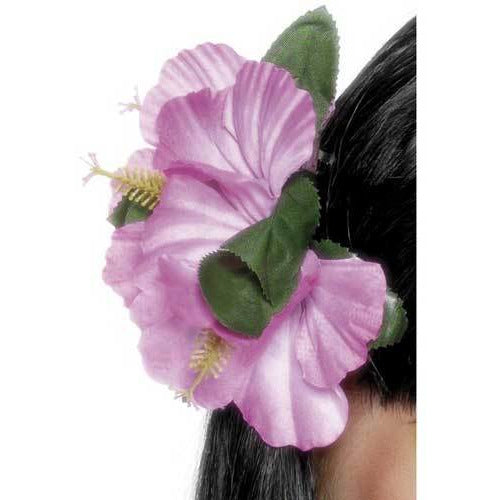 Pink and Green Hawaiian Flower Hair Clip