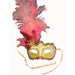 Pink Glitter Mask with Feathers