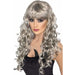 Long Curly Silver Siren Wigs With Fringe