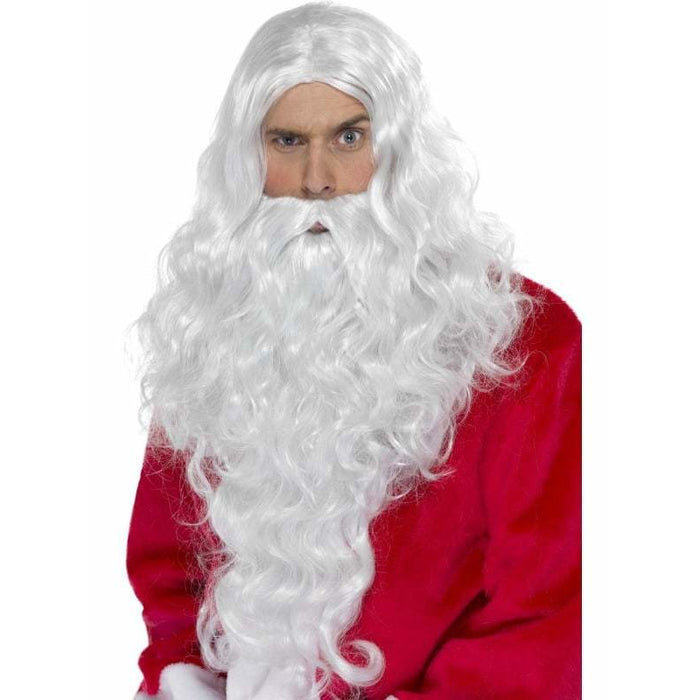 Long White Santa Wig With Beard