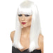 White Long Straight Wigs With Fringe