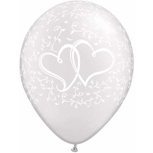 Entwined Hearts Pearl White Latex Balloons x25