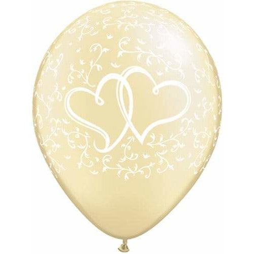 Entwined Hearts Pearl Ivory Latex Balloons x25