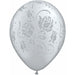 Glitter Roses Silver Latex Balloons x25