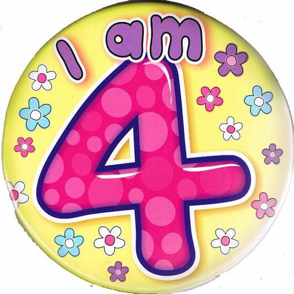 I Am 4 Girl Big Badge