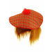 Scottish Tartan Hat With Hair and Pom Pom