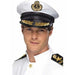 White Captains Hat With Gold Detail