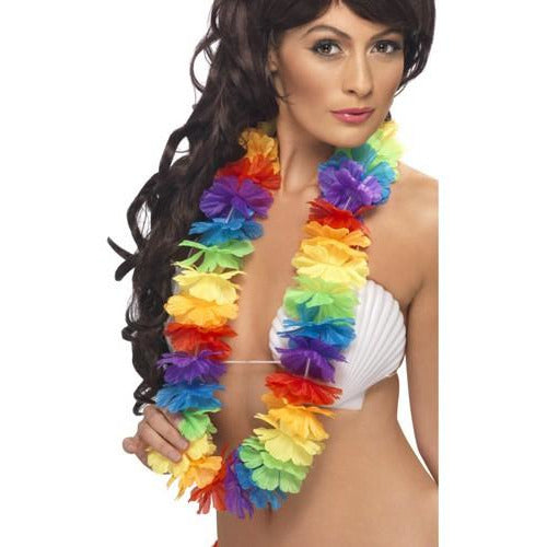 Large Bright Rainbow Lei