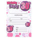 Pink 30th Birthday Party Invitations