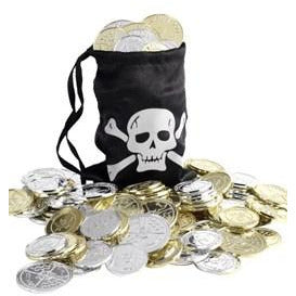 Pirate Coin Bag with Coins