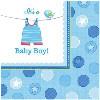 Shower With Love Baby Boy Paper Napkins 16pk