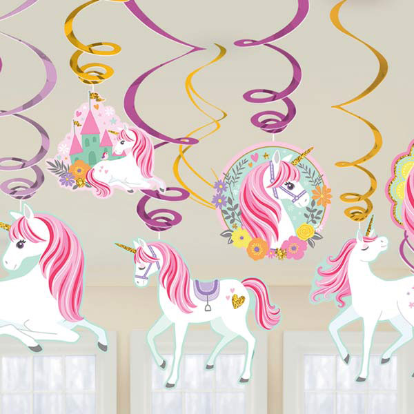 Magical Unicorn Swirl Decorations