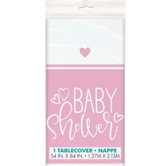 Pink Baby Shower Hearts Plastic Tableware 1pk
